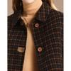 Women's Plaid Wool Blend Short Coat