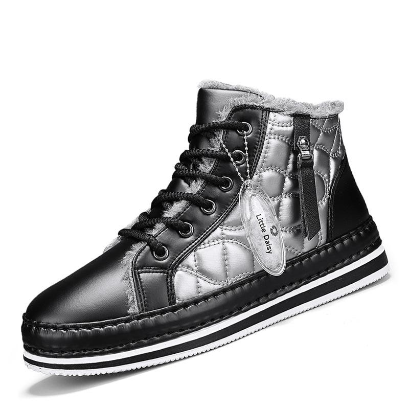 Canvas Men's Shoes 2024 New Winter High-top Casual Flat Shoes Piled and Thickened Warm Versatile Sports Trendy Shoes