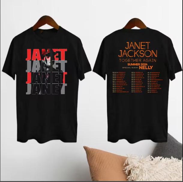 Vintage Janet Jackson Together Again Tour 2026 T-Shirt Double Sides For Fans1 XXL