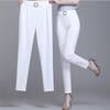Women's Harem Pants High Waist Cropped Pants Loose Suit Trousers with Pockets