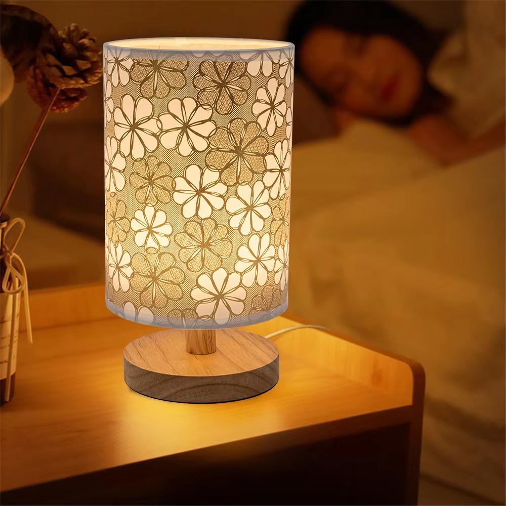 Linen Bedside Lamp Dimmable Desk Lamp Home Decor Nightstand Lamp  Desk Use