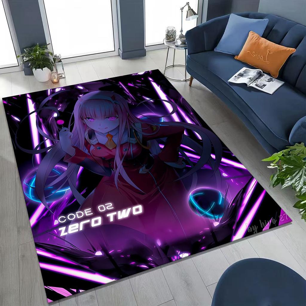 002 Zero Two DARLING in FRANXX Sexy Girl Cartoon Carpet Rug for Bedroom Living Room Sofa Home Doormat Decor,Non-slip Floor Mat