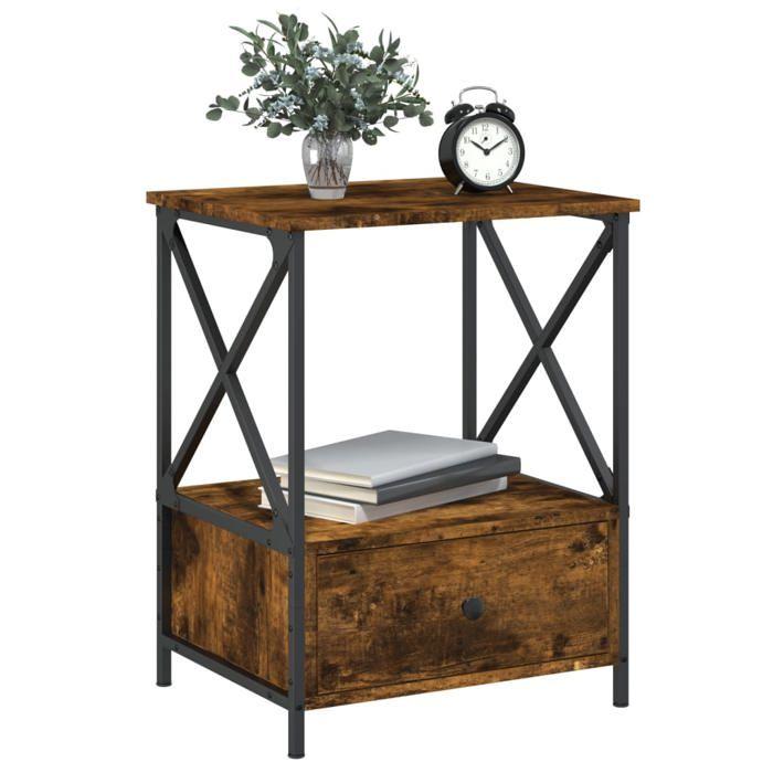 VidaXL Table de chevet chêne fumé 50x41x65 cm bois d'ingénierie 826087
