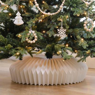 Honeycomb Christmas Tree Collar Foldable Paper Christmas Tree Base Stand Cover Basket Skirt Collar for 12"-25" Stands