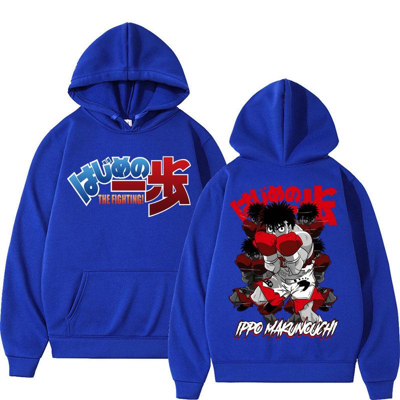 Anime Hajime No Ippo Kamogawa Boxing Gym Hoodie Makunouchi Takamura KGB Sportwear Oversized Fleece Casual Streetwear