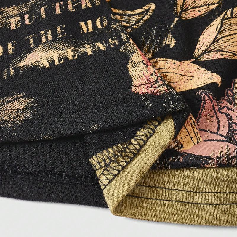 Y2K Summer Tight Butterfly Printed Fake Two Piece T-shirt