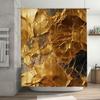 Gold Marble Shower Curtain Waterproof Bathroom Decor Luxury Bathtub Liner With Cracks Design Extra Long Size For Home Decoration