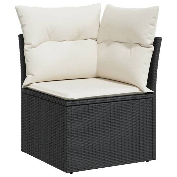 VidaXL Salon de Jardin avec Coussins 10 pcs, Canapés de Terrasse, Ensemble de Meubles de Patio, Mobilier d'Extérieur, Noir 3218076