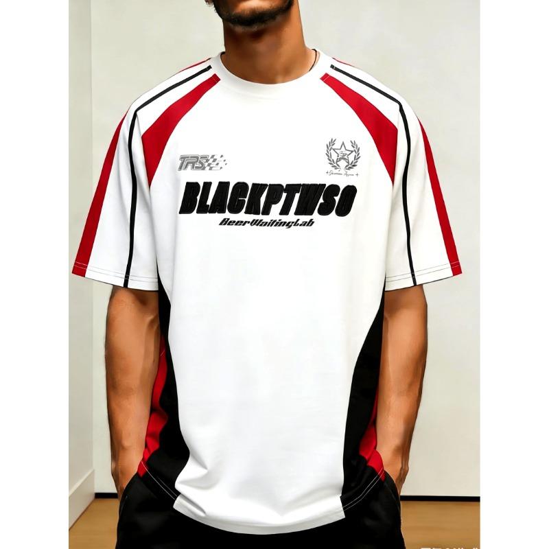 Men s Retro Geometric Print Short Sleeve T-Shirt S