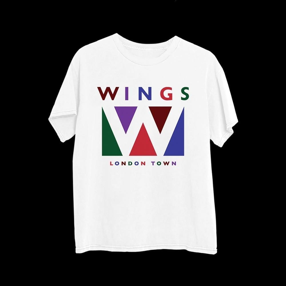 Paul McCartney Wings Band London Town Logo T-Shirt DTG Reprint S разноцветный