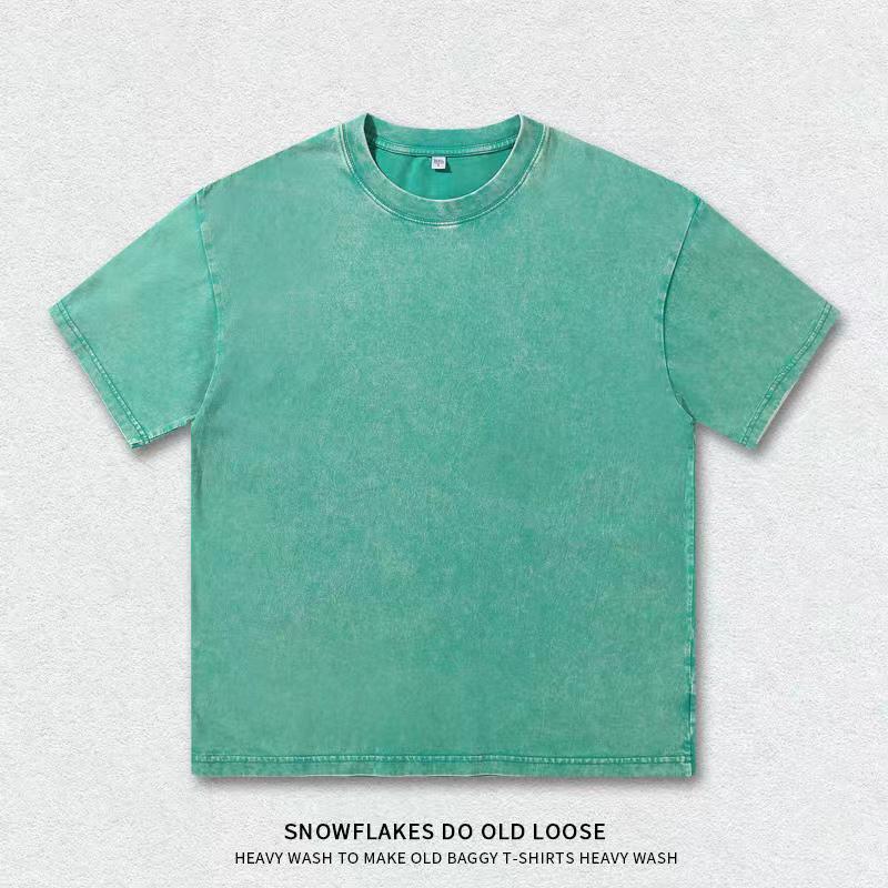 Retro Distressed 300g Unisex Loose Fit Drop Shoulder Tee