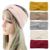 Wide Turban Knotted Headband Plush Knitted Hairband New Cross Headbands  Hair Accessories