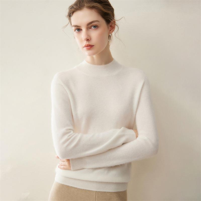 Lekasha Women's 100% Pure Cashmere Round Neck Base Layer Top