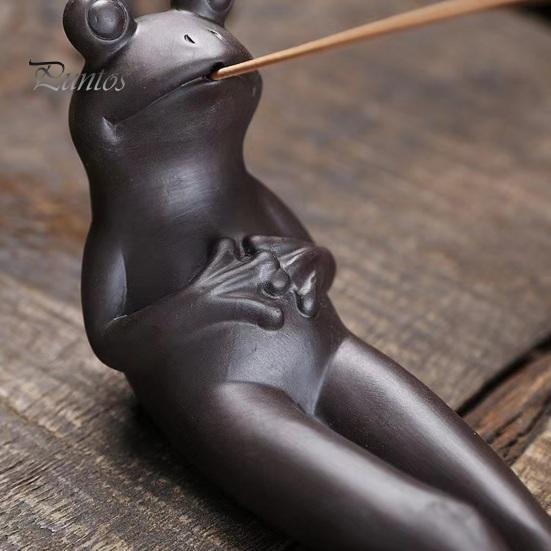 Incense Stick Holder Decorative Frog Incense Holder Incense Burner Ash Catcher for Aromatherapy Yoga Meditation Stress Anxiety Relief