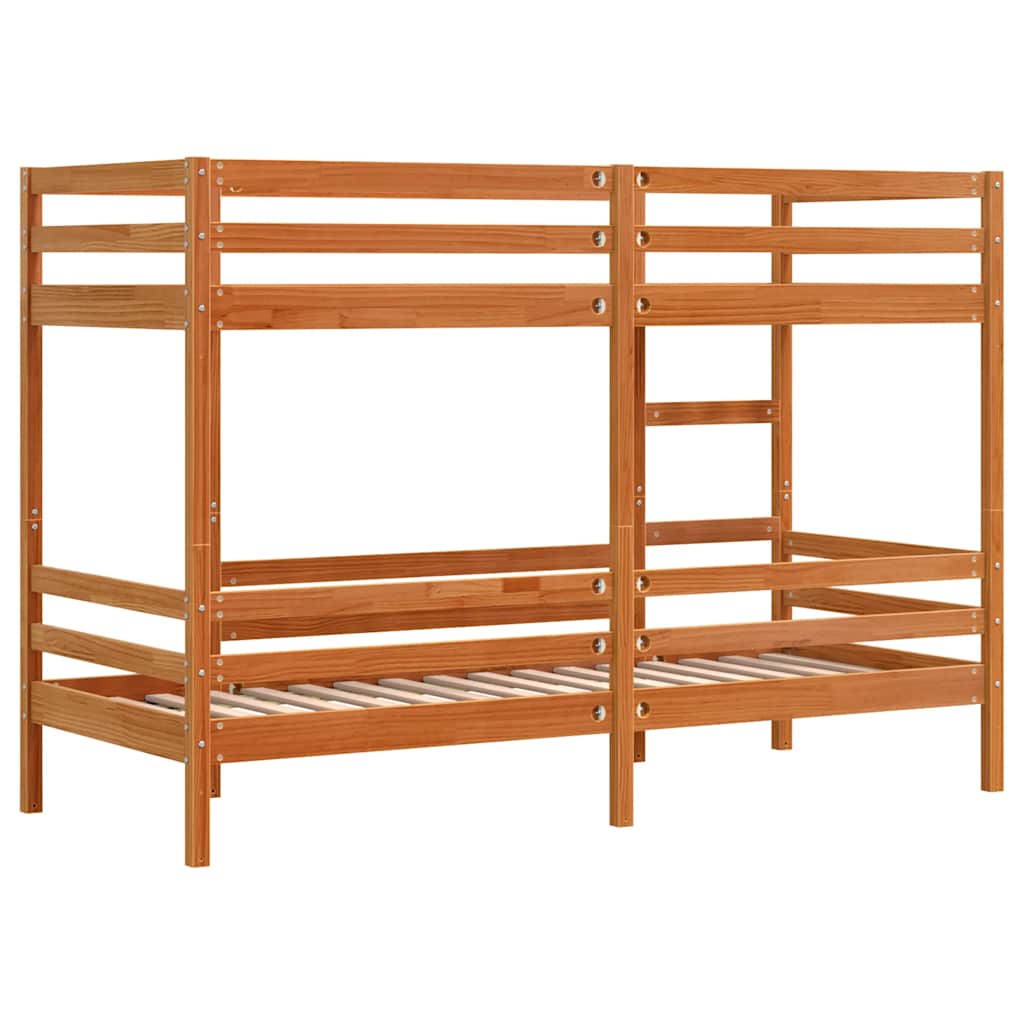 Bunk Bed Wax Brown 90 x 190 cm Solid Pine Wood