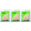 Set of 3: Prestigious KONO Unbleached Misarashi Dripper Filter Paper (Serves 1-2 People), 100 Sheets, MD-25, Brown