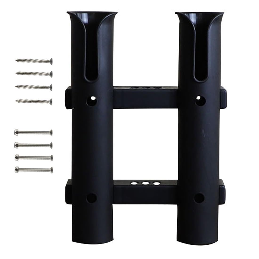 

Dual Rod Holder, Fishing Rod Stand with Screws, Fixed Mount, for Boats and Fishing Boats, Black [Parallel Import]
