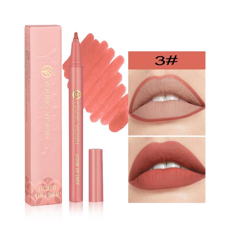 YOUNG VISION Matte Liquid Lip Liner Sponge Gourd Head Matte Nude Waterproof Lip Glaze Lippenstiftstift