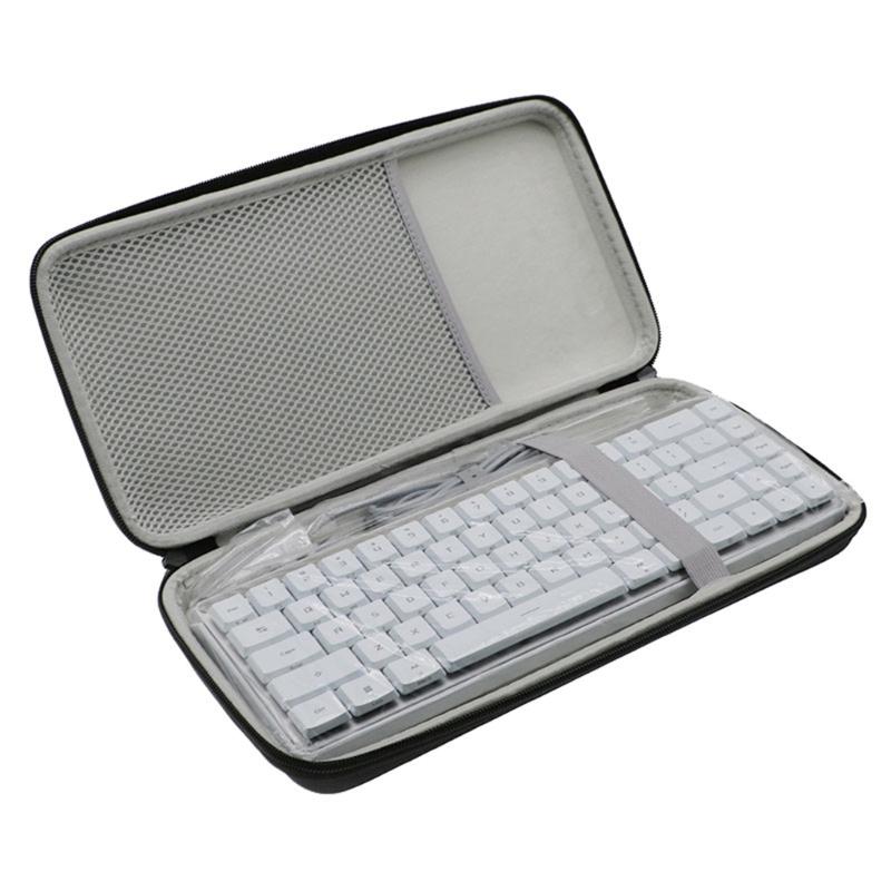 Hard Carrying Case Black Storage Bag Soft Gray Lining for ROG Falchion RX Low Profile Mechanical Wireless Keyboards