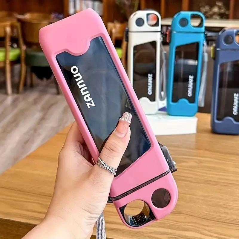 350 ml plastvannflaske Lekkasikker firkantet kopp sportsflaske med låsbart lokk og mål for utendørs sports reisekopp