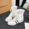 Dexun shoes women's new fashion boxing high-top shoes high-end flat bottom light and comfortable Martin boots
