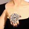 Geometric Water Drop Ring With Rhinestones For Women Spring 2024 Trendy Adjustable Jewelry