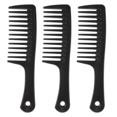 3Pcs Wide Tooth Comb, Black Large Hair Detangling Comb, Hair Brush for Styling, Detangler Comb Curly Hair, Long Hair