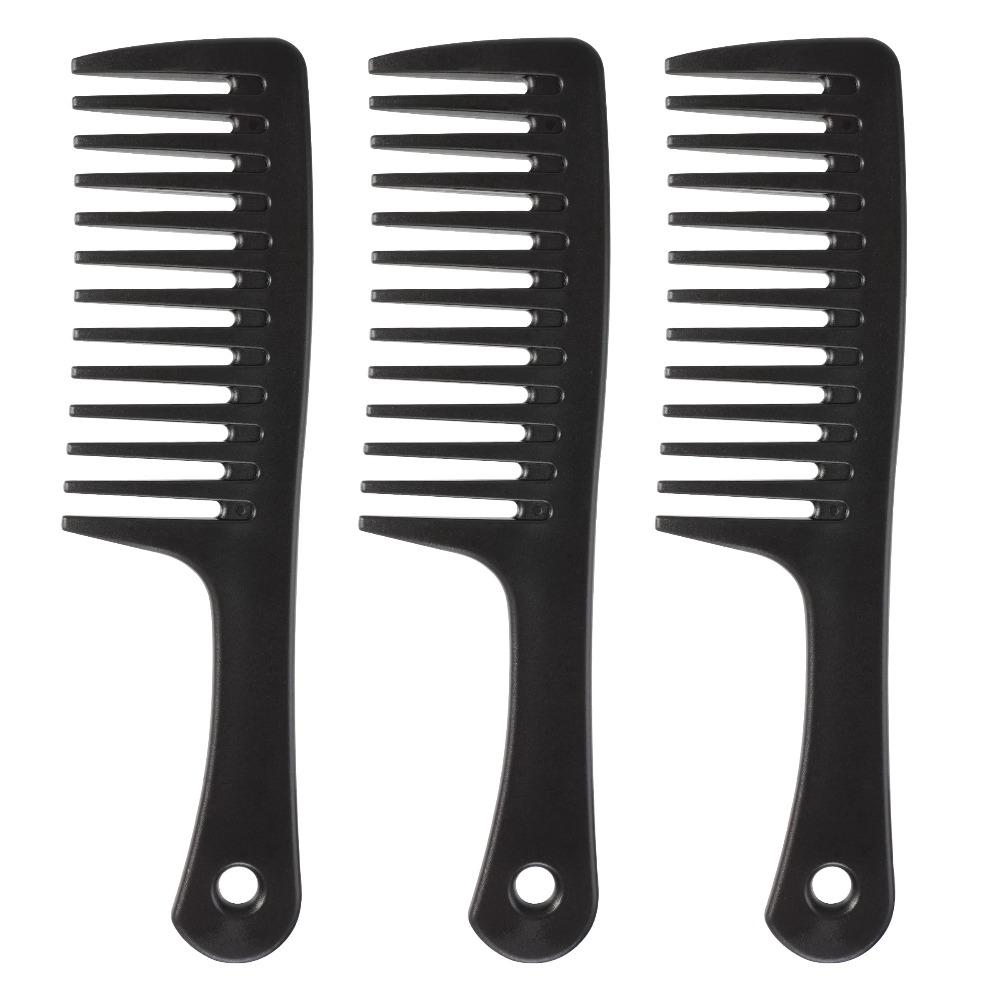 3Pcs Wide Tooth Comb, Black Large Hair Detangling Comb, Hair Brush for Styling, Detangler Comb Curly Hair, Long Hair