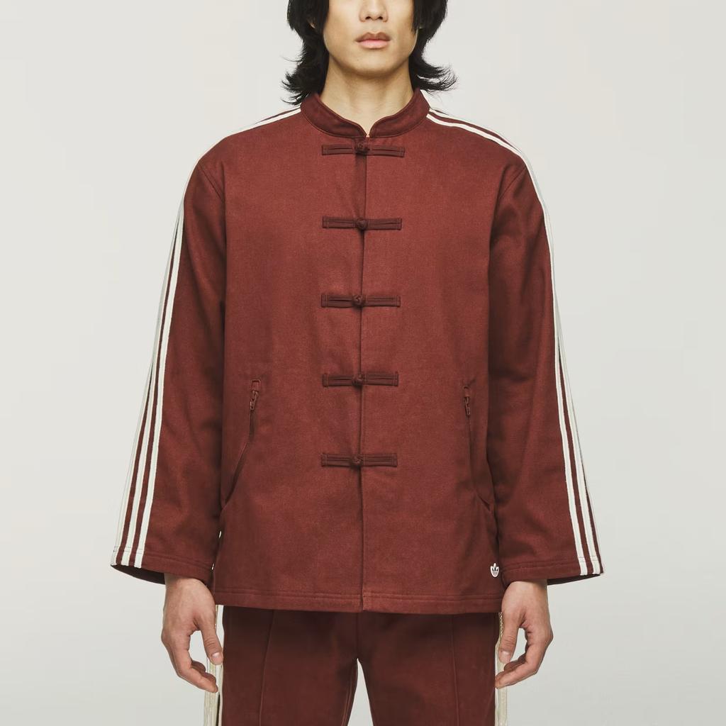 Adidas Originals X CLOT Teplá bunda Od Edisona Chena CNY Nový čínský styl Stojáček Pruhovaná bunda s dlouhým rukávem Unisex bundy KD4031