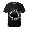 Camiseta de hombre con estampado 3D de manga corta y cuello redondo, top informal para pullover