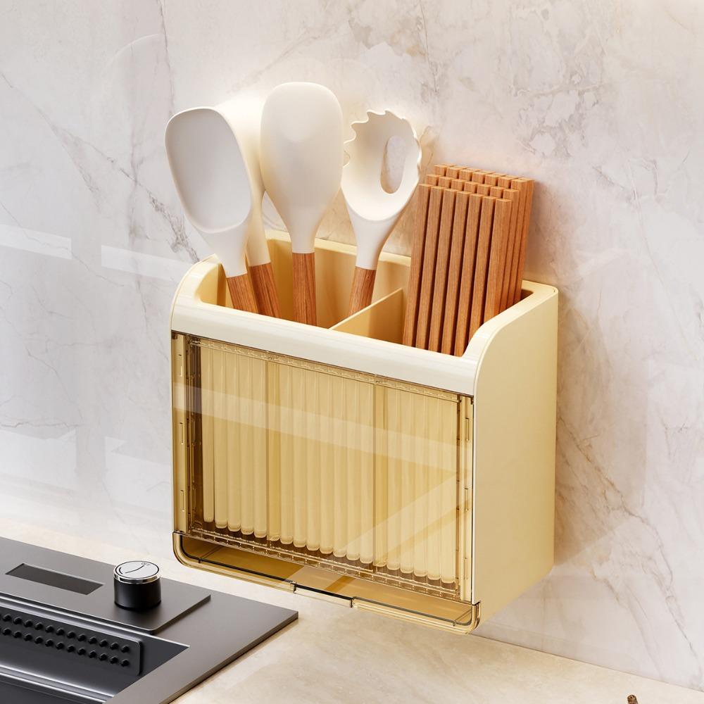 Ventilated Chopstick Storage Box Removable Kitchen Utensil Holder  Shovel