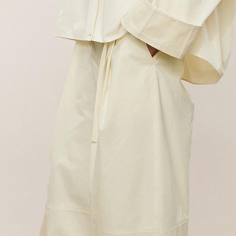 LESS 2024 Autumn Cotton Straight Casual Cropped Pants