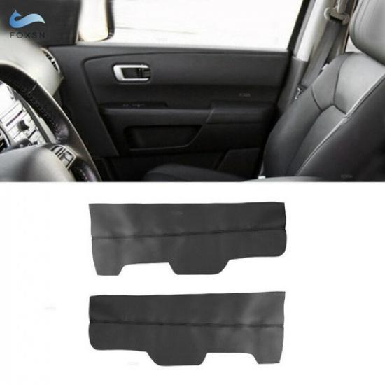 2*Black Leather Front Door Panels Armrest Cover For Honda Pilot  2009-2014 2015
