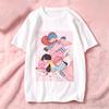 Pink Cute CartoonPrinted Unisexs Casual RoundNeck TShirt