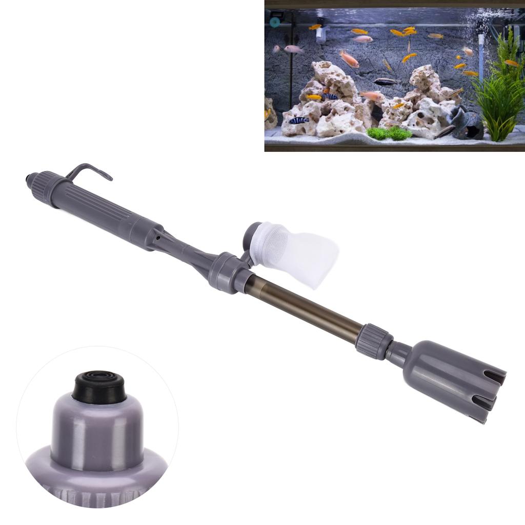 Aquarium Gravel Cleaner, Telescopic Fishing Vacuum Gravel Cleaner Electric Fax Vacuum Aquarium Siphon Water Changer Fishing Changer for