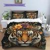 Vintage Animal  Pattern Bedding Quilt Set Quilt Cover Pillowcase Home Decoration  Gift (1 * Duvet Cover + 2 * Pillowcase, Without Core)