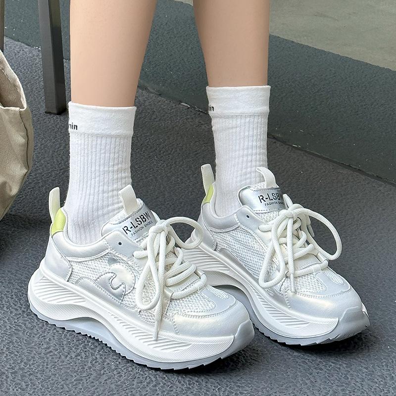 Daddy shoes summer mesh breathable casual sports platform leather ins trendy comfortable running shoes