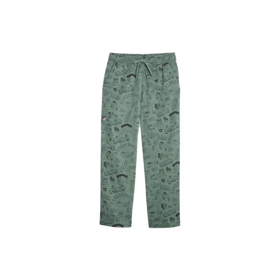 

Puma X Ripndip Comic Print Twill Long Pants Men Bottoms Eucalyptus 622200-44 XS