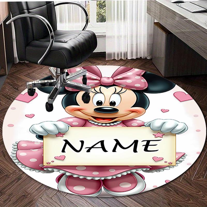 Personalized M-Minnie Round Chair Office Rug - Perfect for Mat, Office Chair & More - Ideal Gift for Birthdays and Holidays