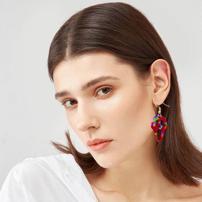 Silicone Mold for Earring Pendant Holographic Grimace Earring Resin Mold Funny Face Shape Earring Charm Epoxy Molds