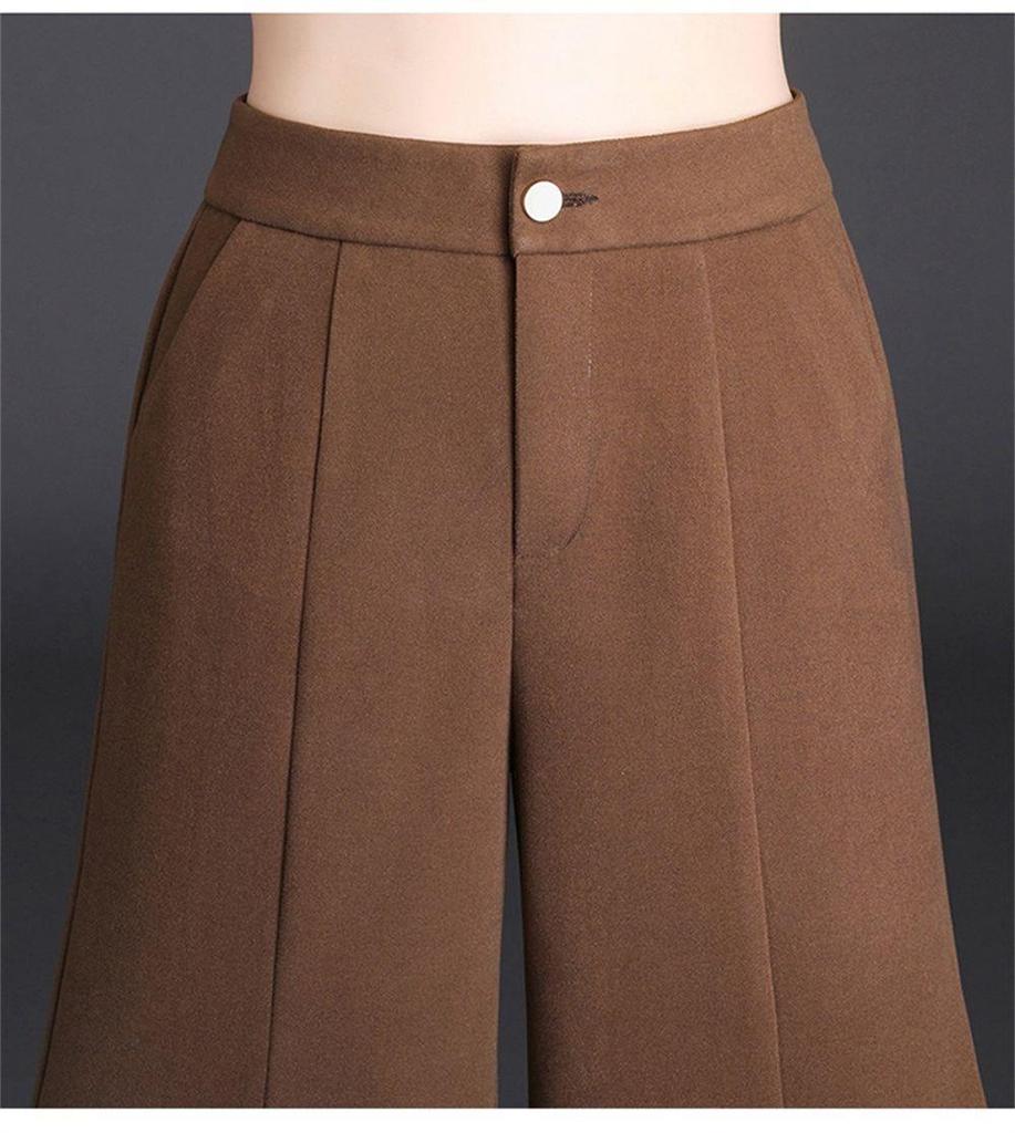 High-Waisted Wide-Leg Flare Culottes for Petite - Solid Color, Loose Drape Style