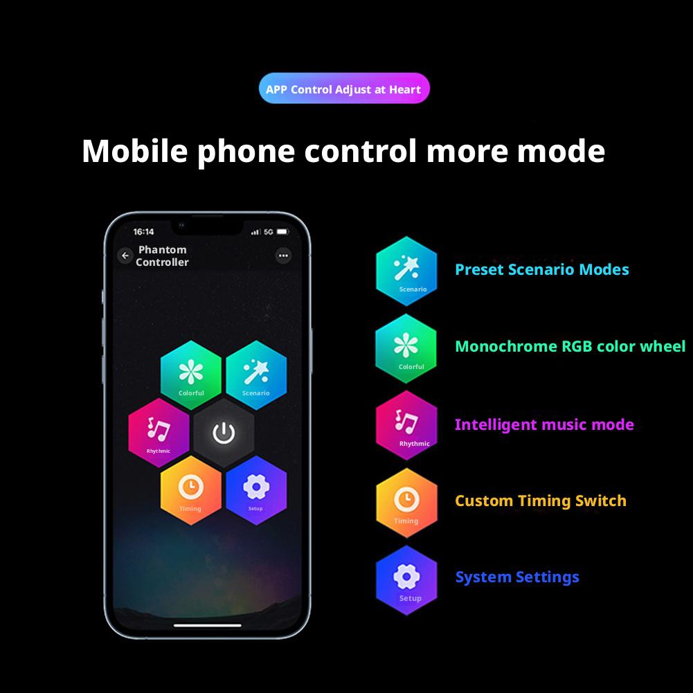 110cm Car LED Ambient Light 64 Colors USB Interior Decorative Light Strip Fit IOS And Android Hidden App Remote Control Atmosphe