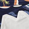 Nautical Sailboat Blanket Tropical Palm Tree Pattern Beach Decor Summer Throw Coastal Home Textile Ocean Theme Bedding