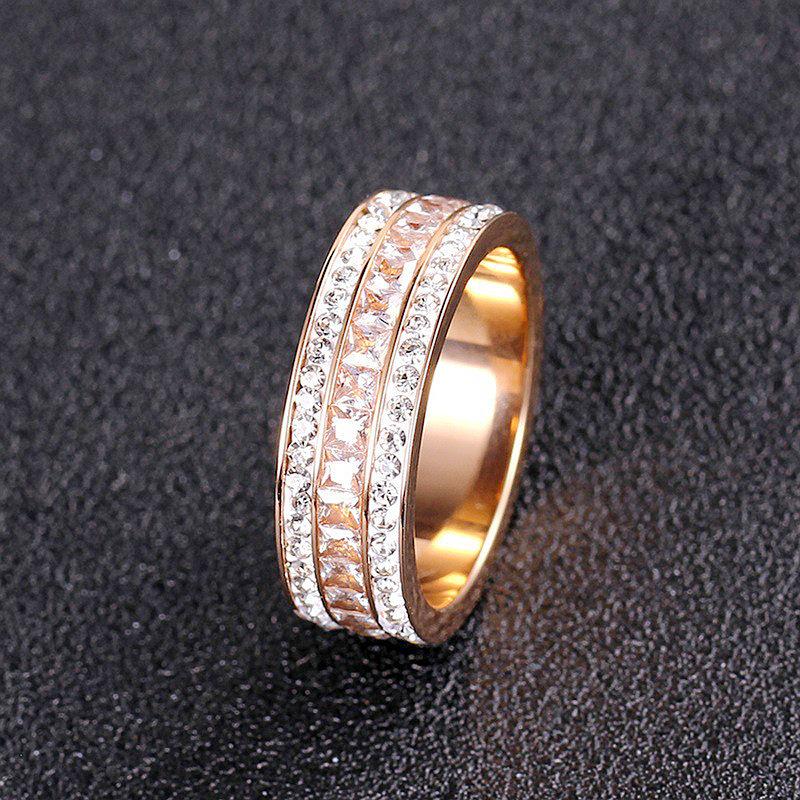 Anel Elegante de Zircônia Céu Estrelado: Jóias de Casal da Moda em Aço Titânio para Mulheres