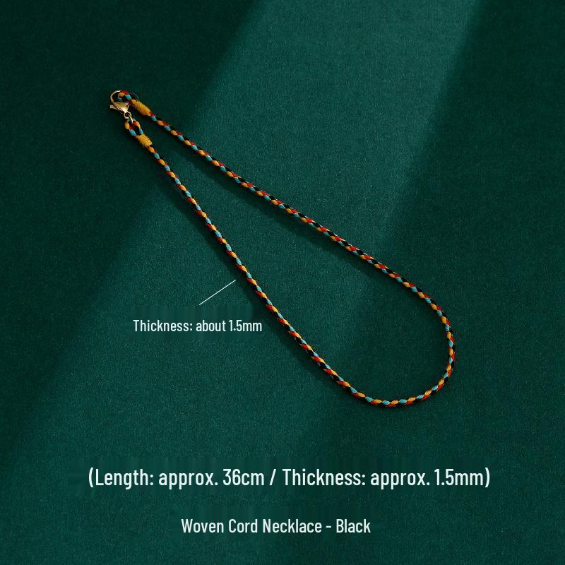 Handmade Braided Necklace: Colorful Soft Rope Lanyard & Women's Clavicle Chain Pendant