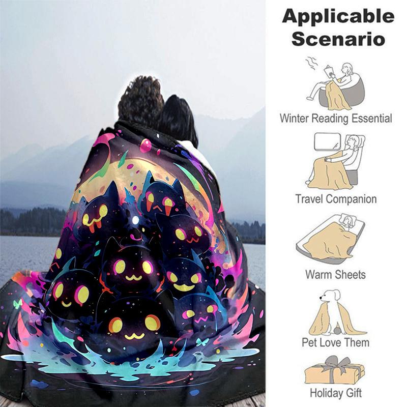 1pc Kitten Group Blanket, Soft Warm for Home Decor, Living Room, Travel, Camping, Car Blankets, Beach