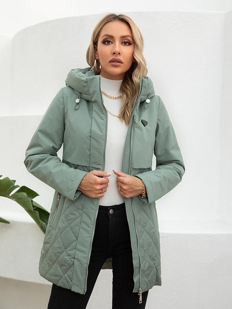 Cinemore New women's jacket spring High-Quality Mid-Length  Women coat Stitching Hooded Design Windproof Casual parkas 8226