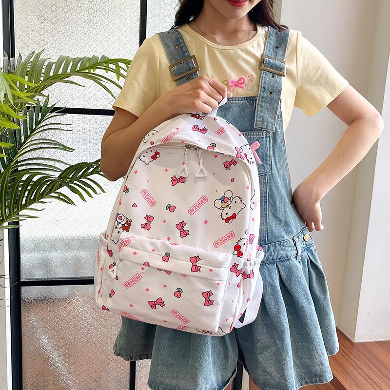 Schoolbag backpack Japanese new 1011 middle and high school girls large capacity cute printing high value casual versatile schoolbag