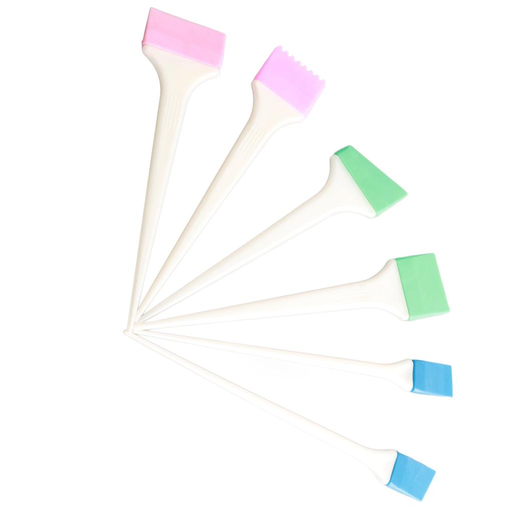 6Pcs Hair Dyeing Brush Set Silicone Hair Coloring Dyeing Hairdressing Tool for Hair Salon