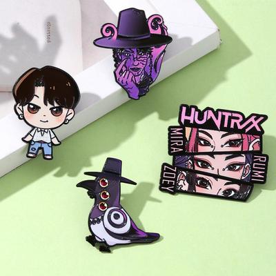 1/4Pcs Kpop Demon Hunter Brooch Huntr/X Enamel Pins Badge For Women Men Backpack Clothing Accessories  Jewelry Fans Gift
